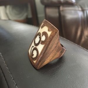 Ring Boho Wood Handmade 7.5